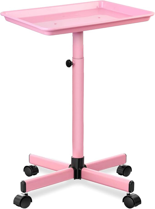 Salon Tray,Hairstylist Trays on Wheels,Hair Color Tray for Salon or Home Use,Pink