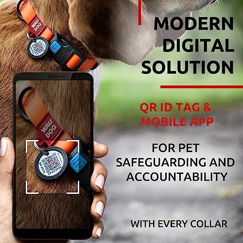 WAUDOG Waterproof Dog Collar Airtag Holder QR Tag Small Medium Large Dogs