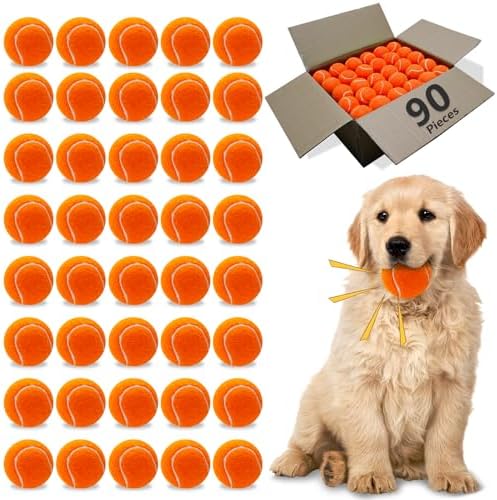 Magicorange Dog Tennis Balls, 90 Pack 2.5 inch Squeaky Tennis Balls