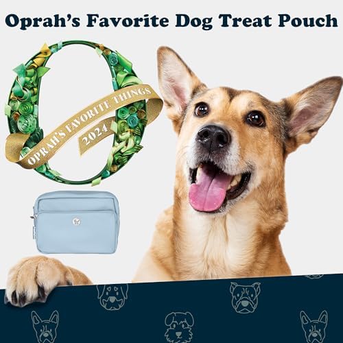 Puppington 3-in-1 Crossbody & Dog Treat Pouch for Pet Training - Matching Compostable Poop Bags, Built-In Poop Bag Dispenser & Slow-Feeding Travel Dog Bowl - Dog Walking Bag (Ice Blue)