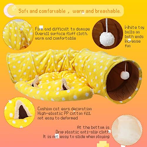 BWOGUE Bunny Tunnel Bed, 2-in-1 Collapsible Rabbit Tunnel Hideout with Mat