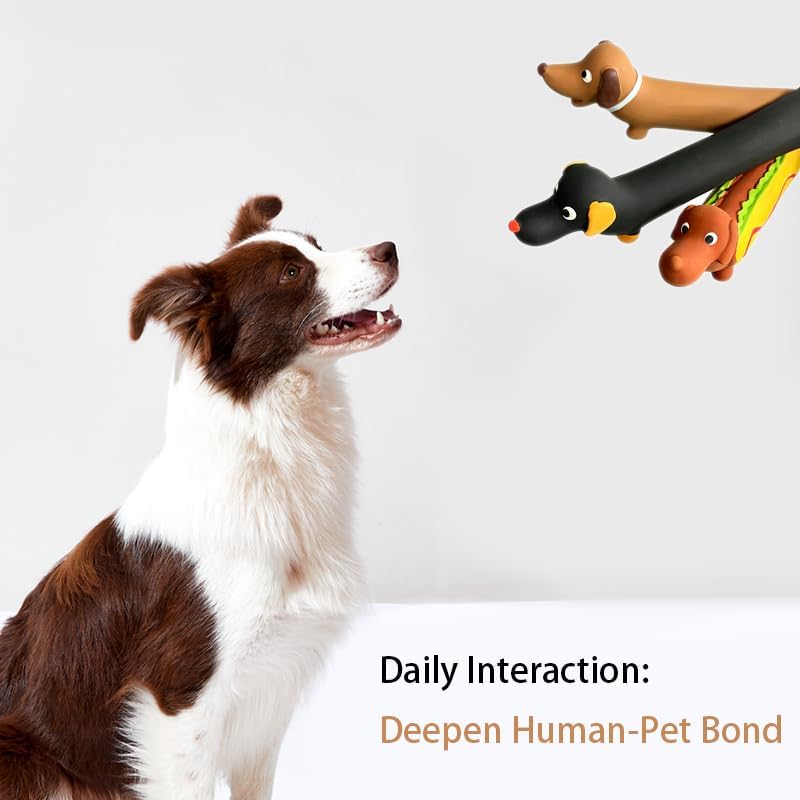 Mikivery Dog Chew Toys Tough Squeaky Latex Toy, for Aggressive Chewers