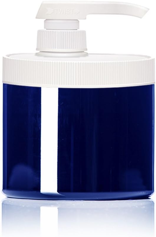 Royal Massage 16oz Clear Empty Massage Oil/Lotion/Cream Pump Jar with Lock Twist Top - Blue