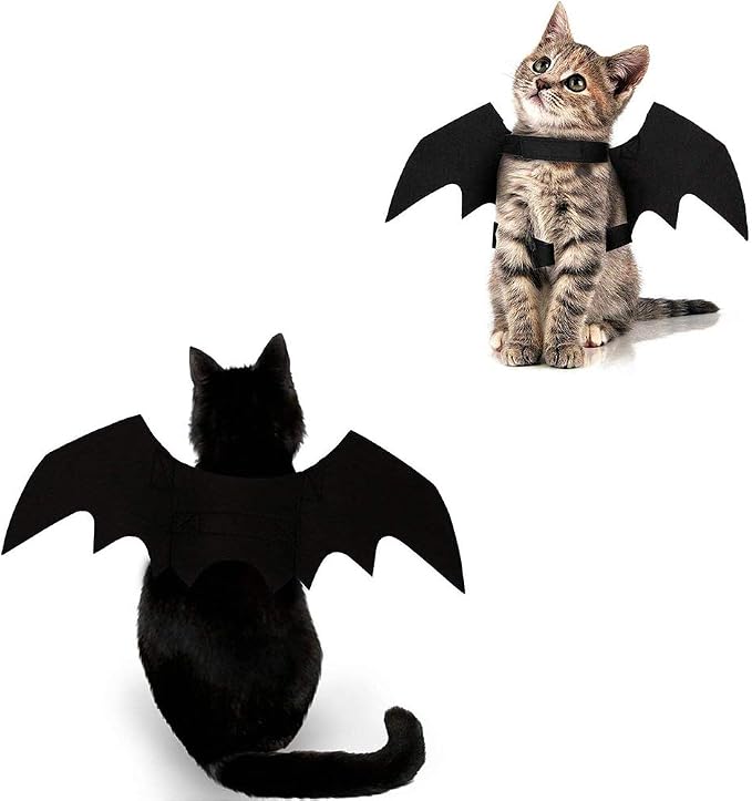 Cat Halloween Costume Bat Wing Pet Apparel for Small Dog Puppy Kitty Kitten | Halloween Cat Costumes Accessories Halloween Party Dress for Cat Small Dogs Puppy Kitty Kitten Boy or Girl