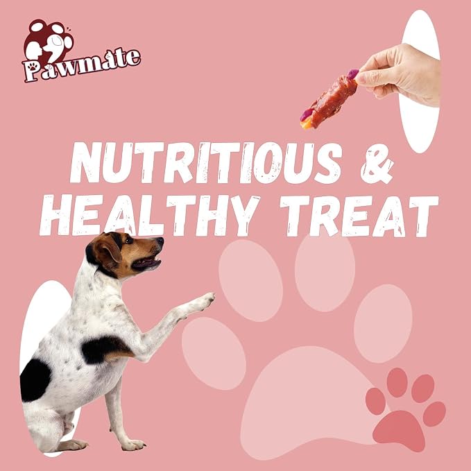 Pawmate Dog Treats Duck Jerky Wrapped Double Purple Sweet Potato 10.6oz | High Protein Dog Training Treats, Healthy Low Fat Duck Jerky Chews, Chewy Snacks for Small Medium Large Dogs 12-15 Counts