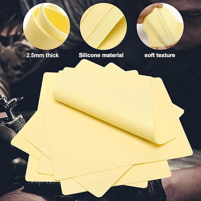 2.5MM Tattoo Practice Skin - Autdor 5Pcs Thick Tattoo Skin Double Sides 12x8in Fake Skin Realistic Tattooing and Microblading Eyebrow Practice Skin for Tattoo Supplies,Beginner and Experienced Artist