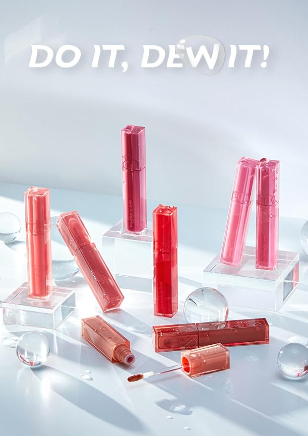 rom&nd DEWY·FUL Water Tint 06 Thulian - K-Beauty Cool Cream Pink Lip Stain for Hydrating Dewy Gloss & Non-Sticky, Long-Lasting Comfort