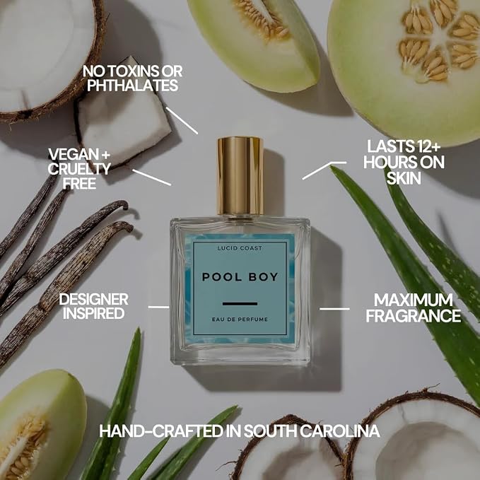 Eau De Parfum Pool Boy - Inspired by VACATION INC. AFTER SUN PERFUME - Classic Aloe Vera Gels, Fresh Tropical Perfume, Unisex Scent of Summer Nights Eau de Toilette, Summer Fragrance