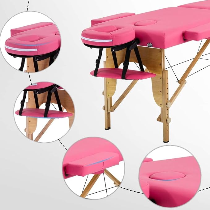 BestMassage Massage Bed Portable Massage Table 24 Inch Wide Lash Bed Height Adjustable 2 Folding Spa Table with Non-Woven Bag for Spa Footmassage Facial CareSpa Tattoo