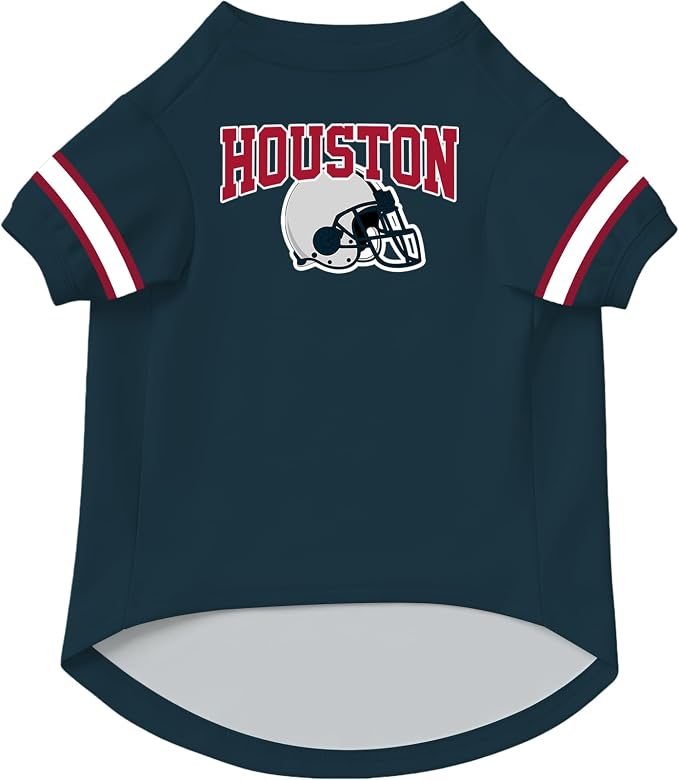 Houston Dog Clothes Personalized Pet Jersey T-Shirt Custom Name Number