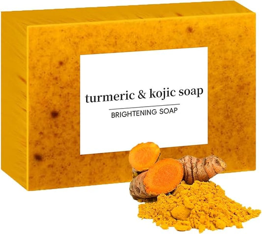 Turmeric Soap for Spots Remover, Honey Glow Lemon Turmeric Kojic Soap Bar for Face and Body, Natural Handmade Tumeric Soap Smooth Skin, Deep Cleansing for Men & Women