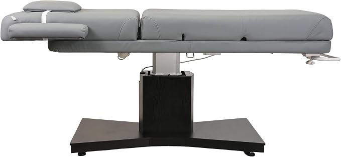 SKINACT Milo 3.0 Motor (with Independent Leg Adjustment) Electric Massage & Facial Bed/Table Gray top and Dark Brown Base