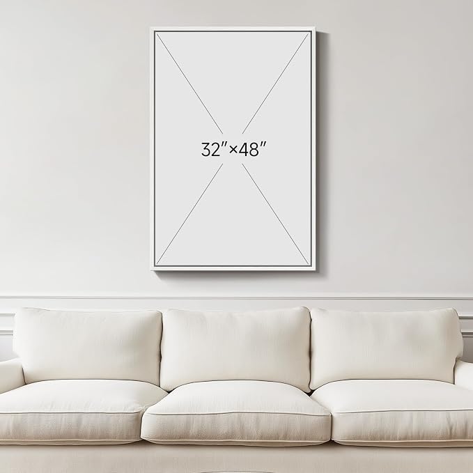 Large Framed Blue Gold Abstract Wall Art, Modern Vertical Canvas Prints Paintings Artwork for Walls, Minimalist Contemporary Pictures Wall Decor for Living Room Dining Room Bedroom Hallway 32x48 In