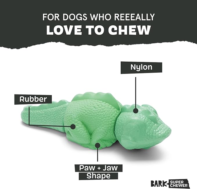 BarkBox Ilana the Iguana Super Chewer - Toy for Medium to Large Dogs | Durable Dog Toy for Aggressive Chewers - Dental Stimulating Chew