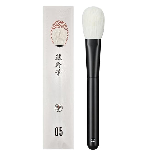 rephr brush 05 - Natural Goat Hair Makeup Brush for Blush, Powder, Highlighter & Bronzer, (38mm Bristles) Handmade in Kumano, Japan