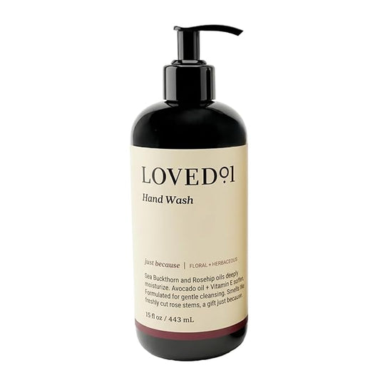 Loved01 Hand Wash, John Legend Skincare, Liquid Hand Soap, Gentle & Hydrating, Cruelty-Free, Oprah's Favorite Things, Formulated with Nourishing Oils, Just Because Soft Floral Scent, 15 oz