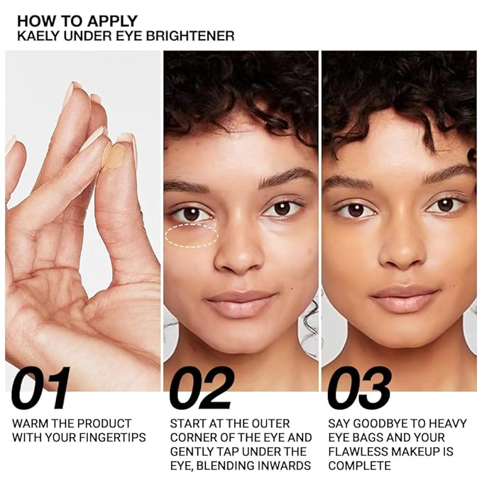 Kaely Under Eye Brightener, Under Eye Concealer for Older Women, Color Correcting Pot Concealer for Dark Circles Brighten Makeup, corrector de ojeras, Vegan & Cruelty-Free, 02 Warm Nude Shimmer