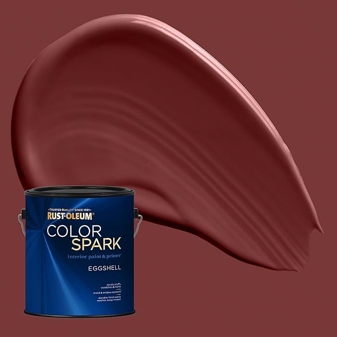 Rust-Oleum Color Spark Interior Paint and Primer in One, Eggshell, Mulled Wine, 1 Gallon