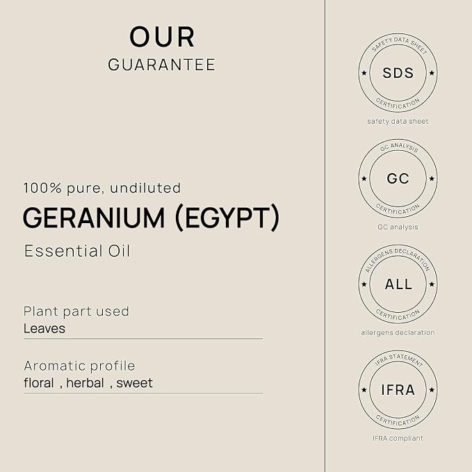 VINEVIDA Geranium (Egypt) Essential Oil - Gallon Geranium (Egypt) Oil Undiluted - Bulk Gallon Essential Oil for Soap Making