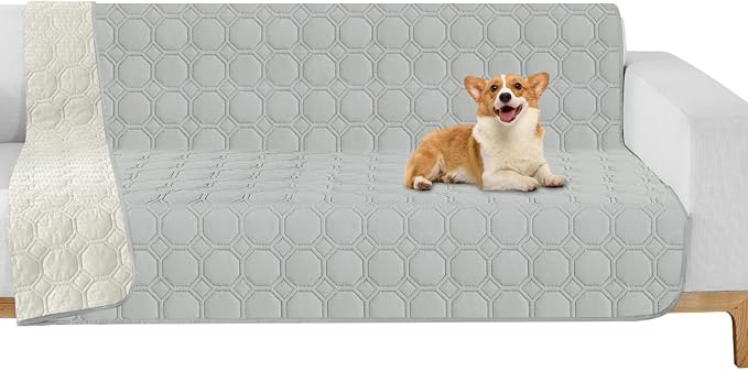 ZNSAYOTX Ultimate Cozy Blankets (52"x82") 100% Waterproof Bed Mat Blanket for Dog Pets, Couch Sofa Protector with Non-Slip Back Washable Durable, Pee Scratch Proof Easy to Clean (Light Grey)