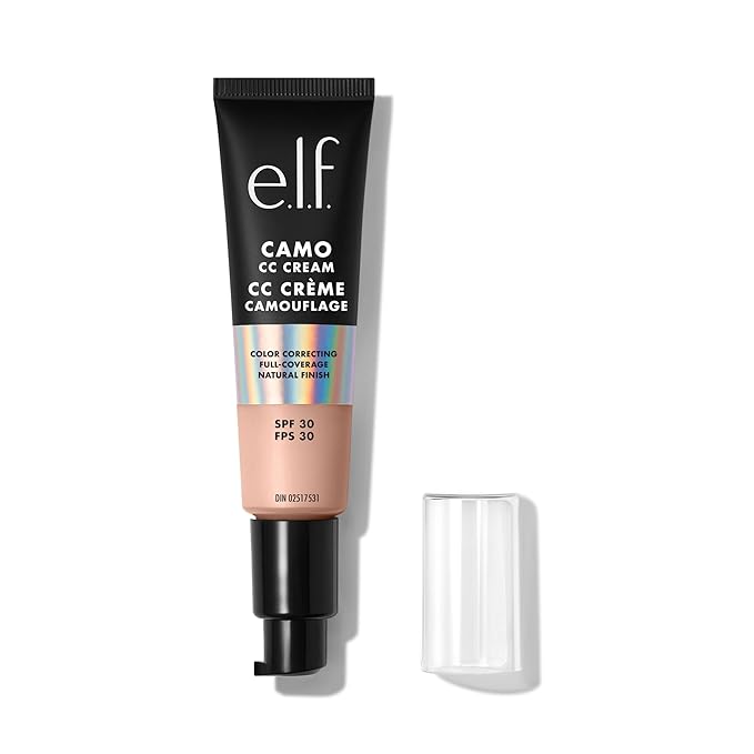 e.l.f. Camo CC Cream, SPF 30 Color-Correcting Medium-To-Full Coverage Face Foundation, Delivers An Airbrushed Finish, Vegan & Cruelty-Free, Fair 150 C