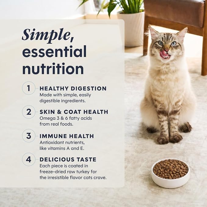 Instinct Limited Ingredient Diet Dry Cat Food, Real Turkey, 11 lb. Bag | Single animal protein and vegetable recipe, raw-coated kibble, cage-free turkey, gentle on sensitive stomachs