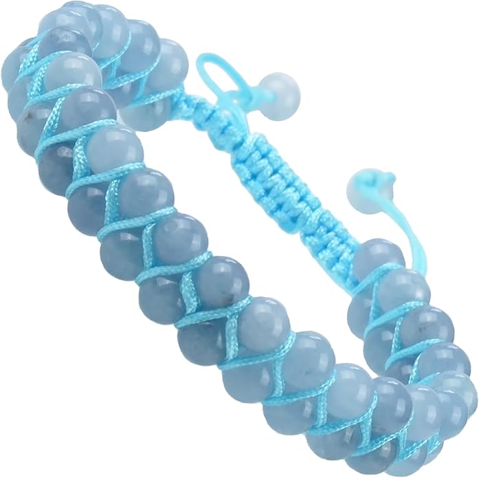 MASSIVE BEADS Double Layer Natural Chakra Healing Power Crystals Macrame Bracelet Yoga Stone Beads Gemstone Meditation Relax Anxiety Bangle for Unisex Women Men