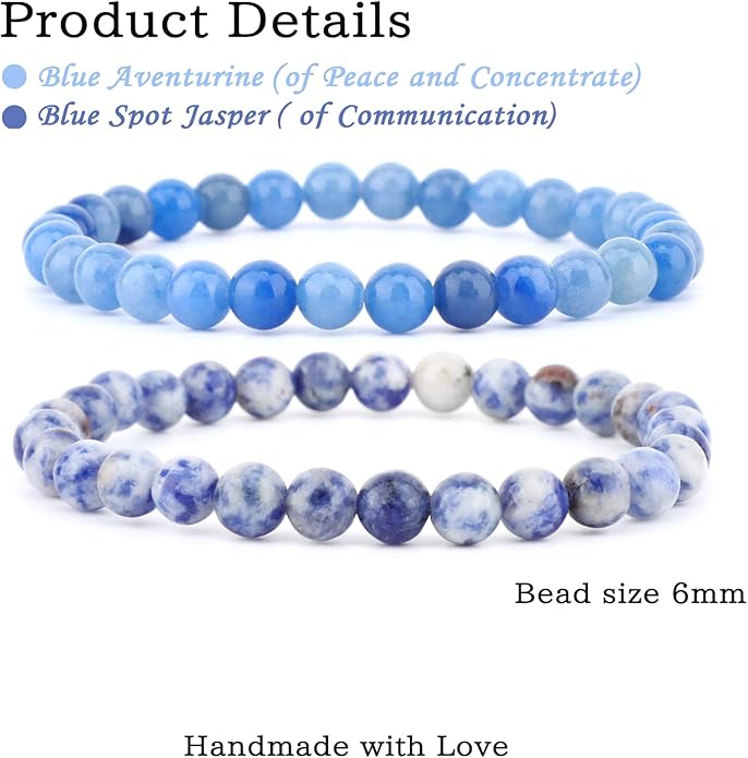 NCB 2.3-Piece 4mm Natural Crystal Gemstone Stretch Bracelets – Handmade Reiki Energy Healing Jewelry for Meditation,Yoga, Unisex