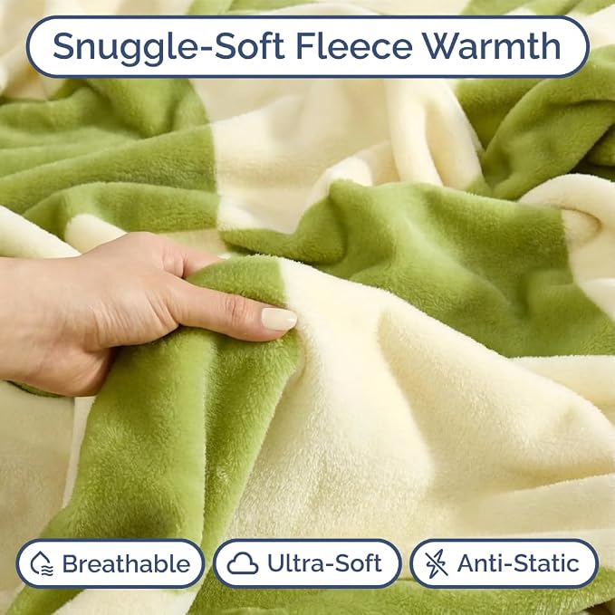 Ultra Soft Fleece Blanket - Flannel Fleece Luxury Blanket - Lightweight for Couch Bed Chair - Thick, Warm and Breathable - All Season Cozy Fuzzy, Anti-Static Microplush Bedding, Queen, Design 324