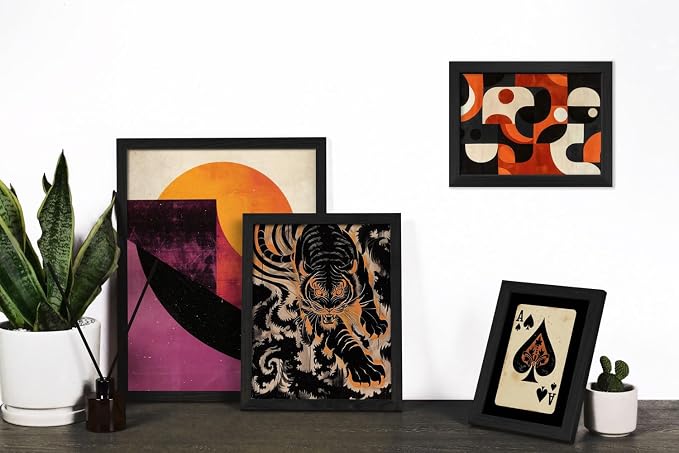 16 PCS Framed Retro 70s Wall Art Decor, Eclectic Vintage Wall Prints for Bedroom, Gallery Wall Frame Set, Abstract Posters for Living Room Aesthetic, Collage Kit, 60s 80s 90s Dorm Home Artwork