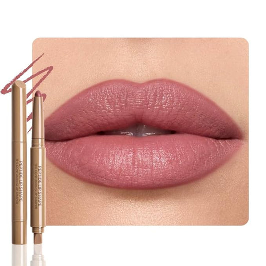 Matte Crayon Lip Liner Pencil, Plum Lip Liners Lipstick For Women, Plump Creamy Formula With Silicone Smudger for Define Contours & Sculpting Lip, Cruelty-Free, 0.75g/0.026oz