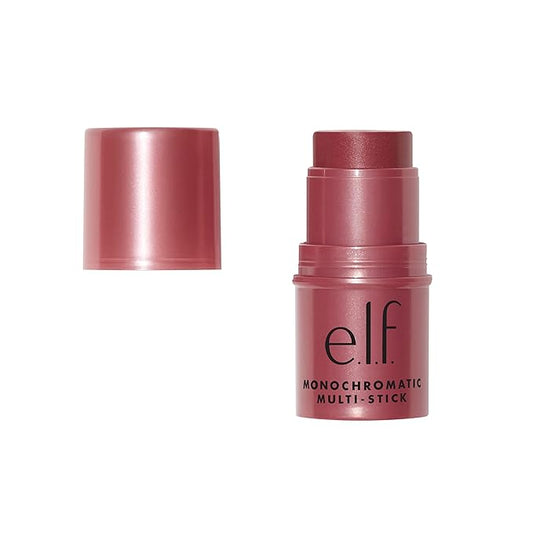 e.l.f. Monochromatic Multi Stick, Travel-Sized Luxuriously Creamy & Blendable Color For Eyes, Lips & Cheeks, Vegan & Cruelty-Free, Luminous Berry, 0.17 Oz