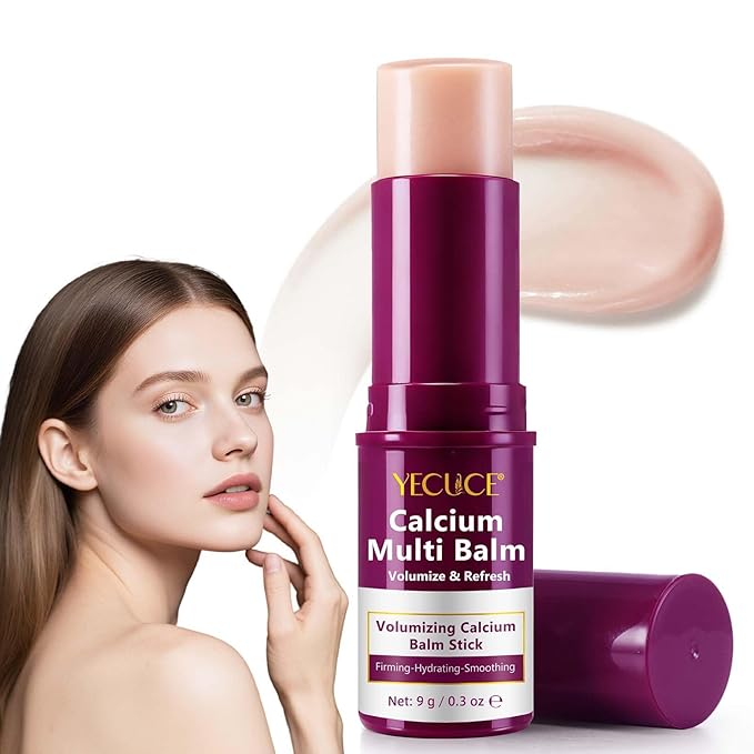 Calcium Multi Balm Stick, Calcium Volume Multi Balm, Anti-Aging Wrinkle Core Stick Collagen Moisturing Stick for Moisturizing and Firming Eyes Neck and Face 9g