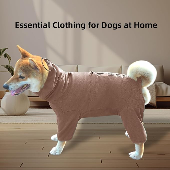 Dog Pajamas for Large Dogs,Extra Large Stretch, Suitable for Adult, Medium-Sized Dogs, Large Pet Jumpsuit Four-Legged Dog Clothes, Pet Clothing. (Coffee Color, 3XL)