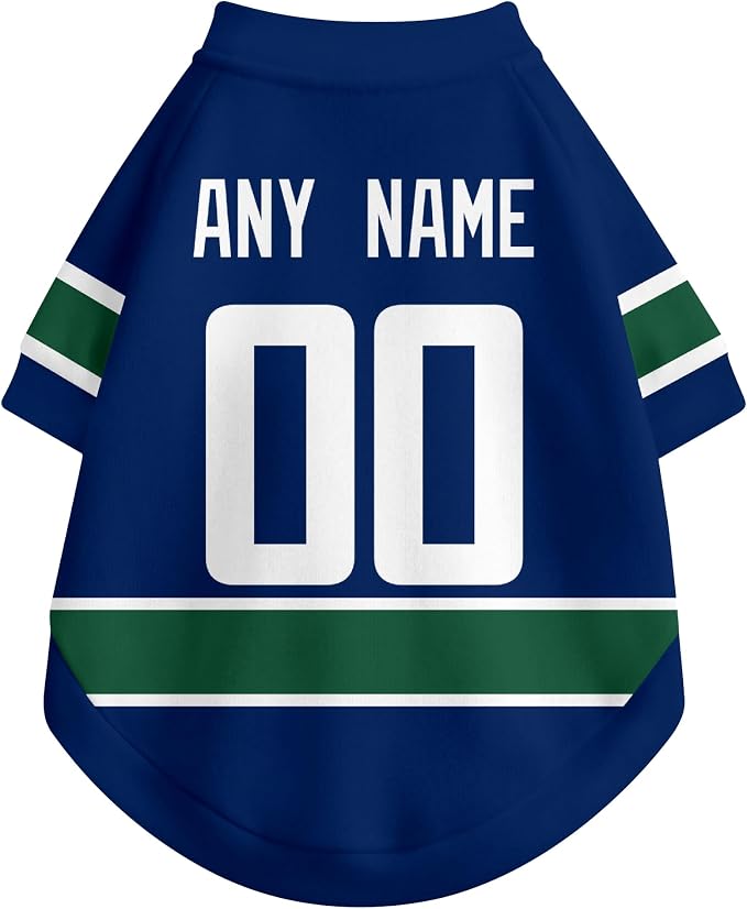 Vancouver Dog Clothes Personalized Pet T Shirt for Dogs Gift | Custom Name Number Jersey Style Pet Shirt for Dog