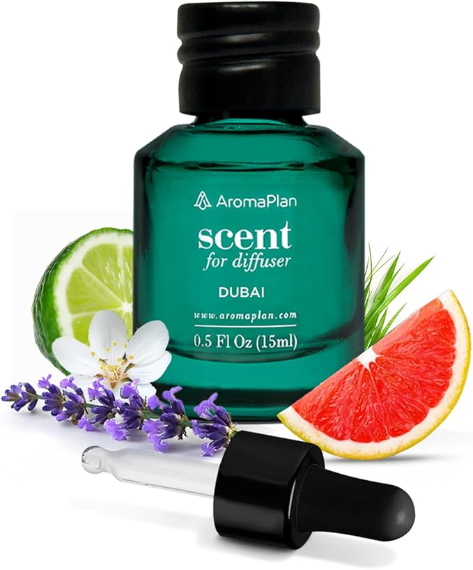 AromaPlan Hotel Scent Diffuser Oil, Dubai 15 mL, 0.5 Fl.oz - Luxury Fragrance Oil in Dropper Bottle for Aromatherapy - Essential Oil Scent Diffuser, USA Made
