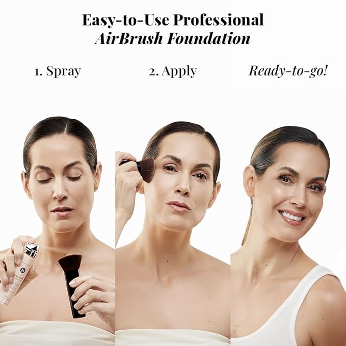 MagicMinerals AirBrush Foundation by Jerome Alexander, Mini Travel Size 1FL Oz, Easy Application Spray Makeup with Anti-aging Ingredients for Smooth Radiant Skin -Medium