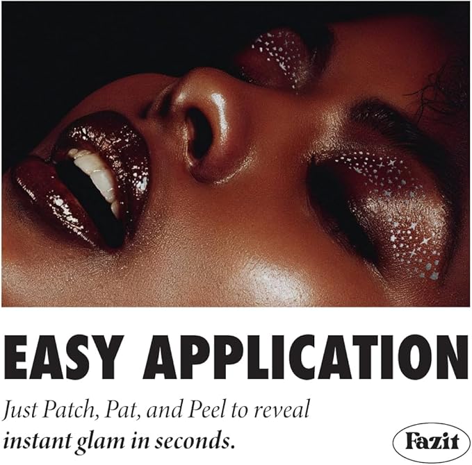 Fazit Makeup Patches - Silver Eye Speckles - Glow Up Make-Up Patches - Cute Glitter Makeup Accessories for Women - Cosmetic Glitter for Face