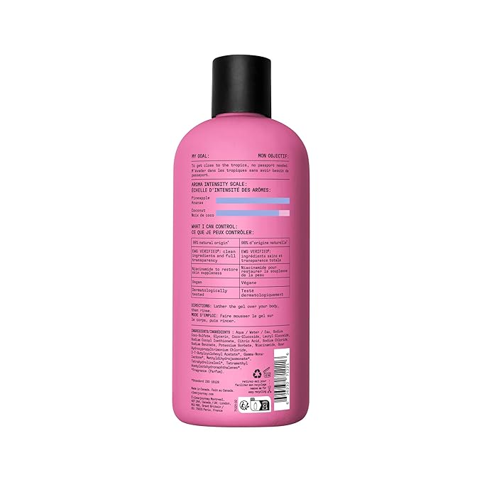 cleanjourney Moisturizing Body Wash, Niacinamide & Glycerin, Hydrating Shower Gel, EWG Verified, Vegan, Let's Get Cococlose, 16 Fl Oz