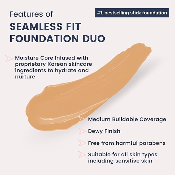 SIIA Cosmetics Seamless Fit Foundation Duo in SW03 Light Tan