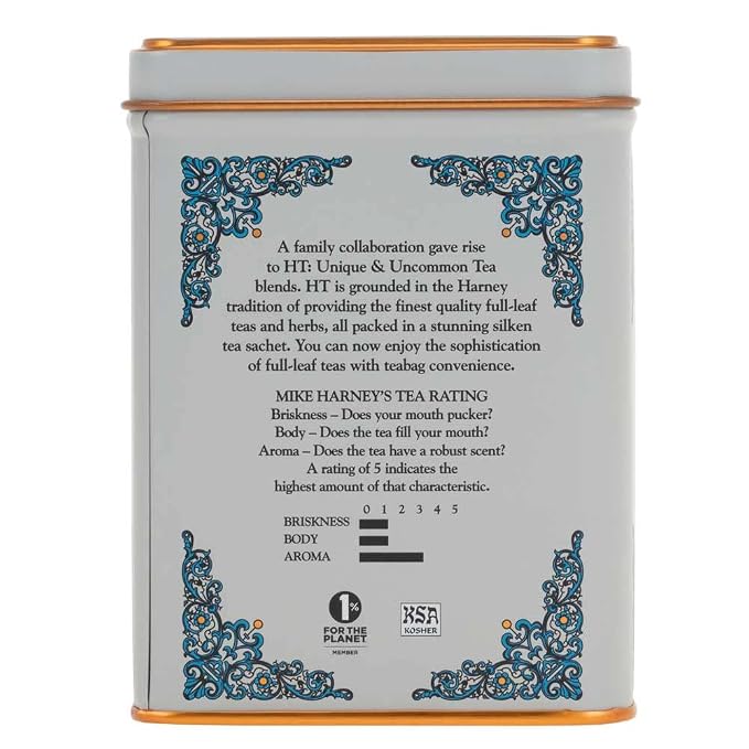 Harney & Sons Tea Decaffeinated, Great Present Idea, Vanilla Comoro, 1.4 oz Tin (20 Sachets)