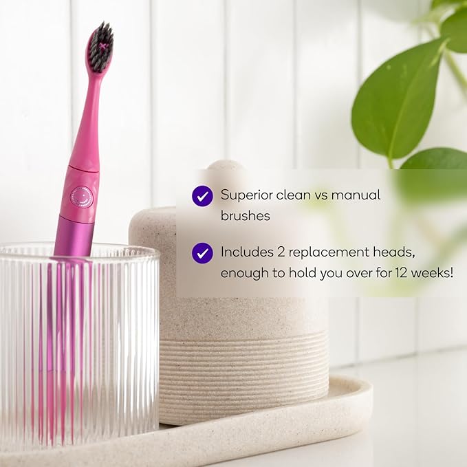 BURST Replacement Heads for Nova Sonic Toothbrush (Blue) | Super-Soft Bristles Reduce Risk of Abrasion & Irritation | Tapered Ends Reach Below The Gumline | for a Whiter, Brighter Smile
