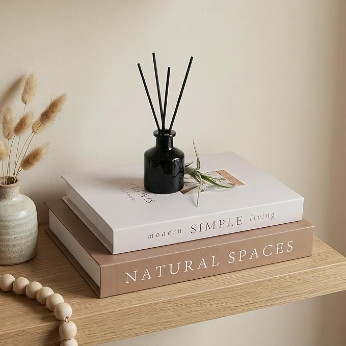 Decorative Book Coffee Table Books Hidden Storage Remote Holder | Coffee table decor with hidden storage for remotes, jewelry and cards. Magnetic closure keeps essentials organized.