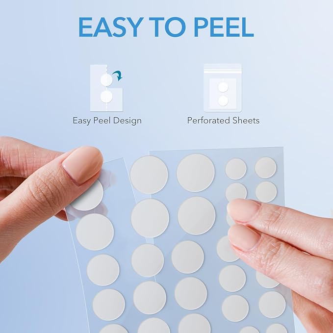 Pimple Patches for Face, Acne Patches Hydrocolloid, Cute Star Zit Covers for Face, Spot Stickers with Tea Tree, Salicylic Acid & Cica Oil| Round,Star,Peach Shapes| 5 Sizes| 282 Count