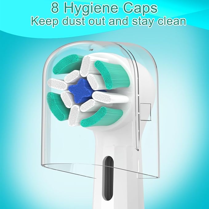 Replacement Heads Compatible with Oral B iO Electric Toothbrush, Soft Toothbrush Heads Fit for Oral-B iO 2/3/4/5/6/7/8/9/10 Series with Covers, White+Black 8pcs