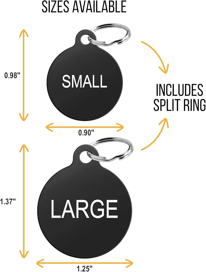 Custom QR Code Smart Pet Tag ID, Round Aluminum Lightweight Engraved and Scannable Lost and Found ID Tag for Collars and Harnesses for Puppies and Cats