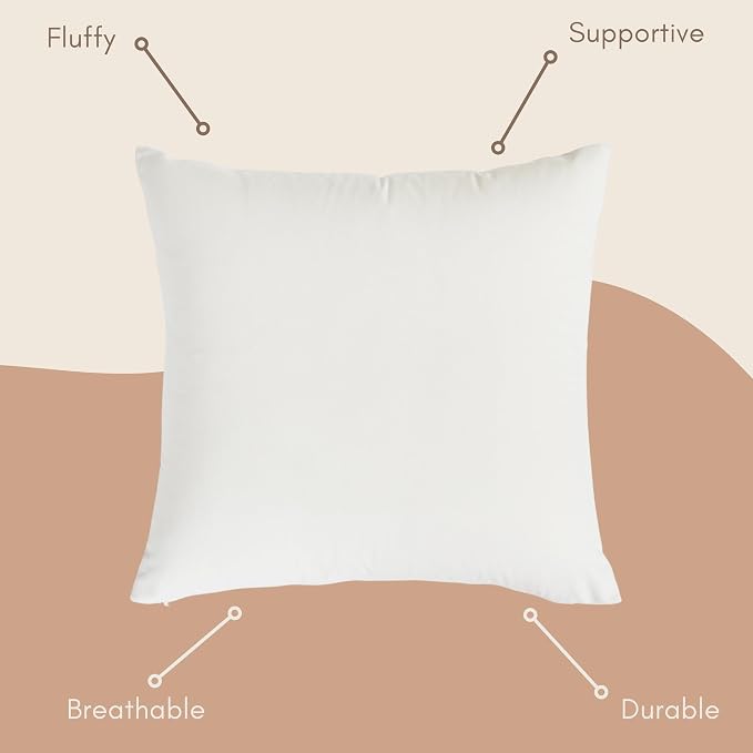 Solid Color Velvet Throw Pillow with Insert Included (White, 24"x24"), Decorative Pillow for Sofa, Couch, Bed, Chair Cushion