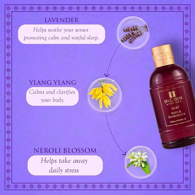 SPA CEYLON SLEEP Bath & Shower Gel | Mild Cleansing Formula | Calming & Relaxing | Nourishes Skin | Vegetarian | Suitable for all skin types