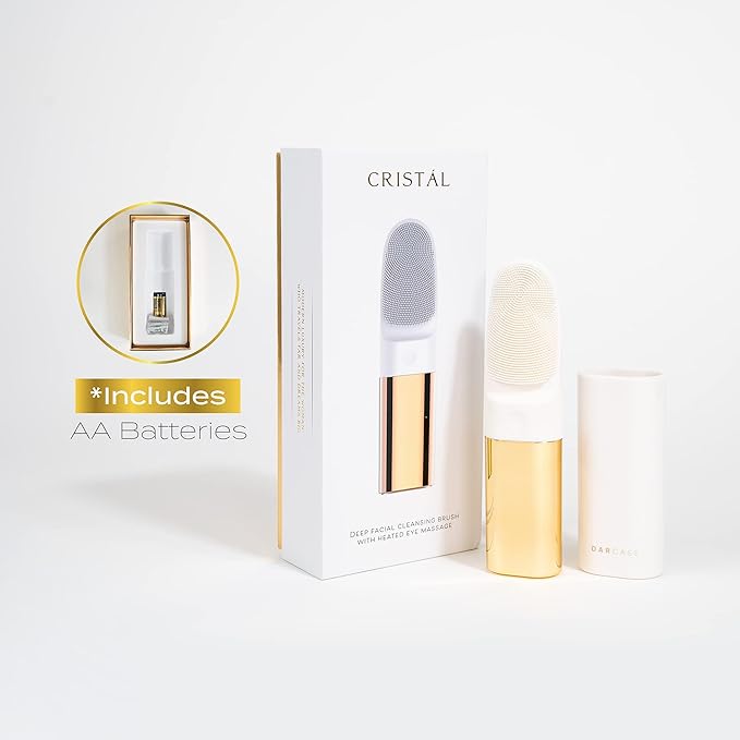 DARCASE Premium Facial Cleansing Brush with Silicone Bristles & Heated Eye Massage, Silicone Face Scrubber Exfoliator for Cleansing & Care, Face Cleanser for Women and Men, Facial Skin Care Products