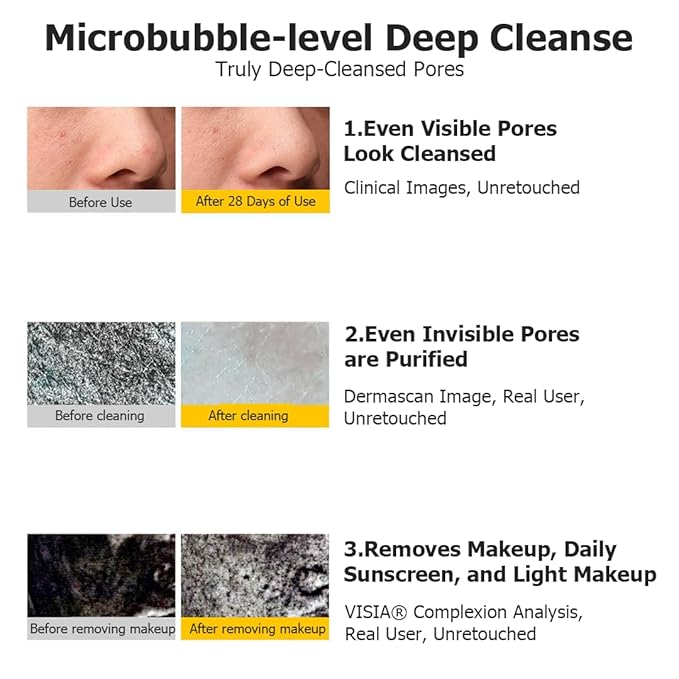Dual-Tube Facial Cleanser, Amino Acid & Clay Face Wash for Oily Sensitive Skin, 2-in-1 Deep Pore Foam for Oil Control & Blackheads, Makeup Remover